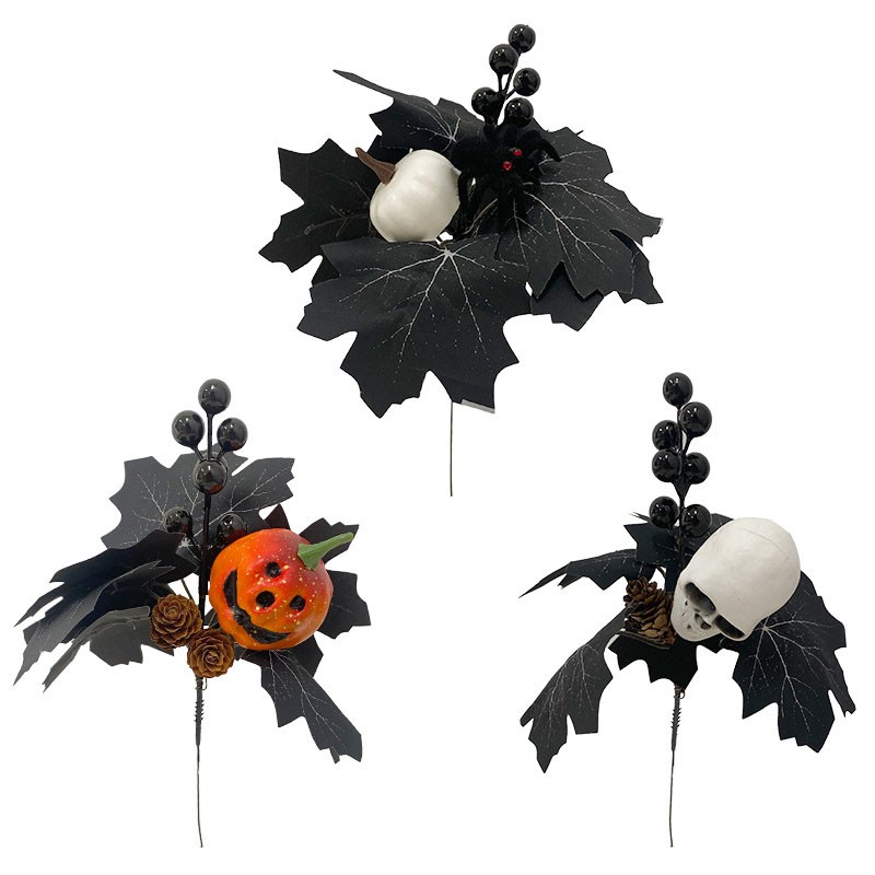 Halloween heminredning med Black Berry Skull pumpa dekoration