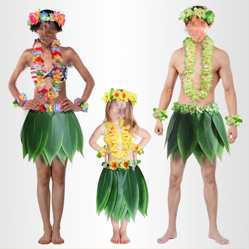 4st Flower Garland Beach Party Leaf Kjol