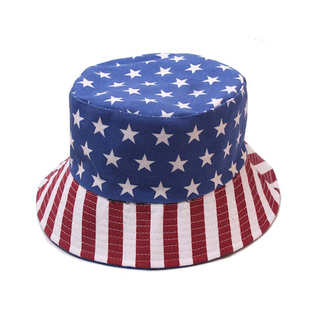 4th of July Patriotic Accessory American Flag Color Bucket hattar