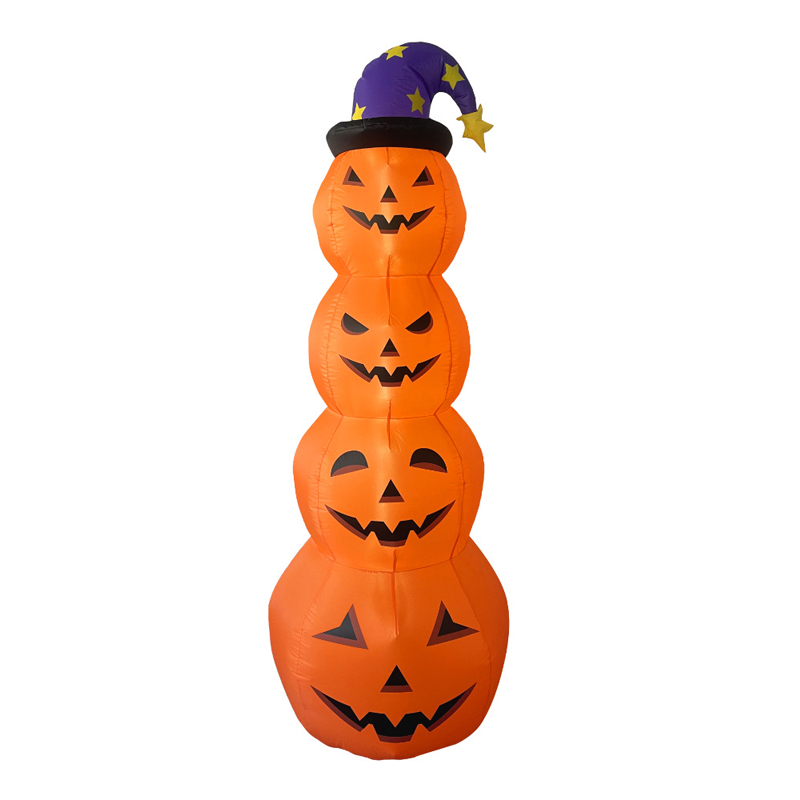 8ft halloween uppblåsbar staplade pumpor
