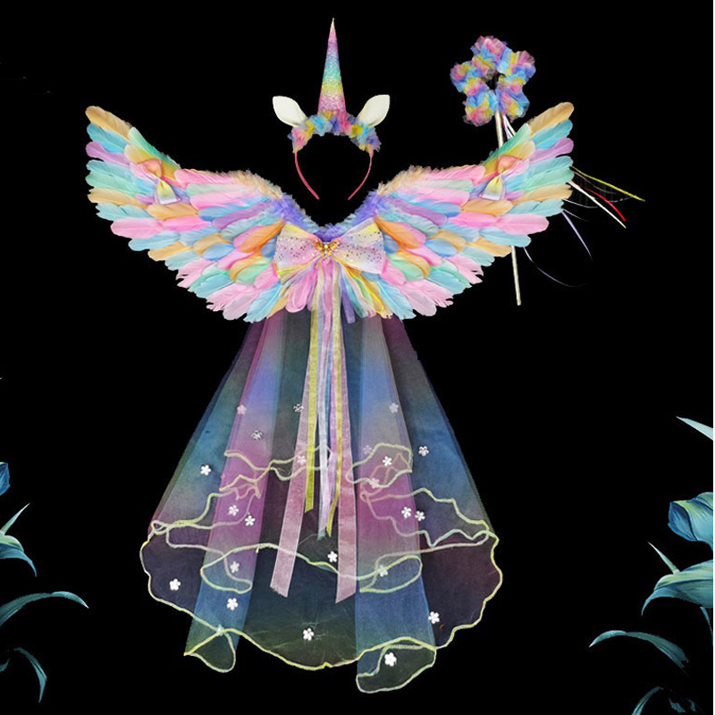 Angel Baby Feather Wing med LED