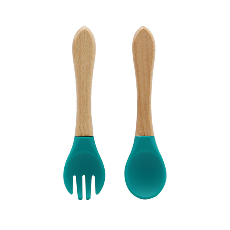 Baby silikon sked och gaffel kit