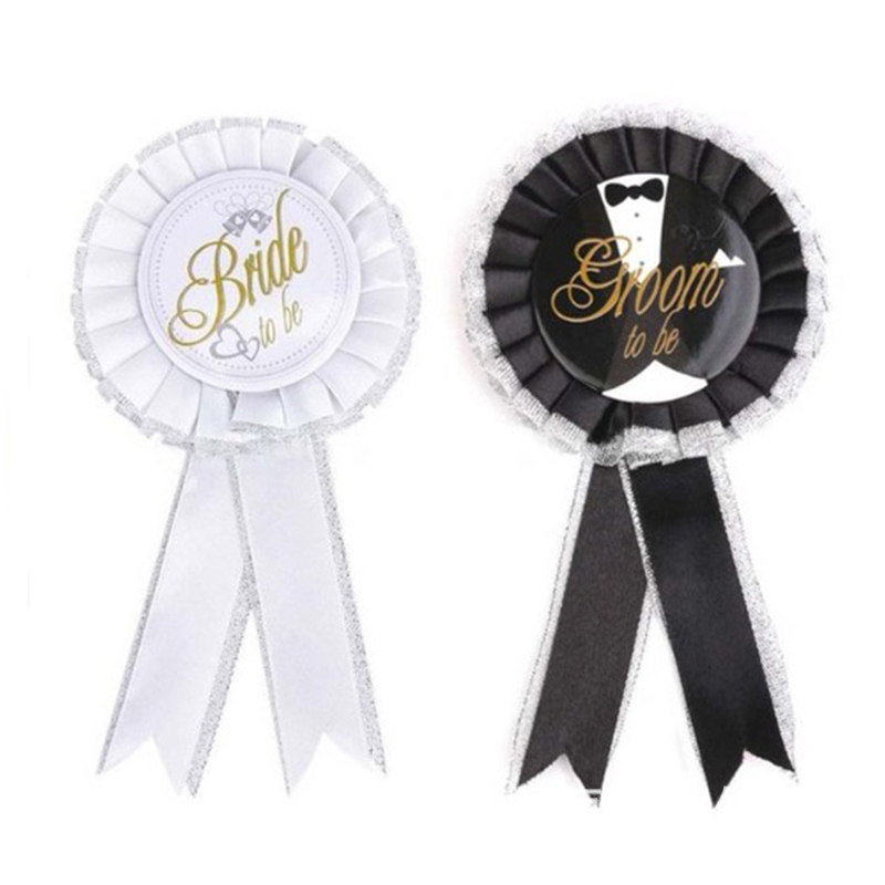 Brud Badge Groom Badge för bröllop