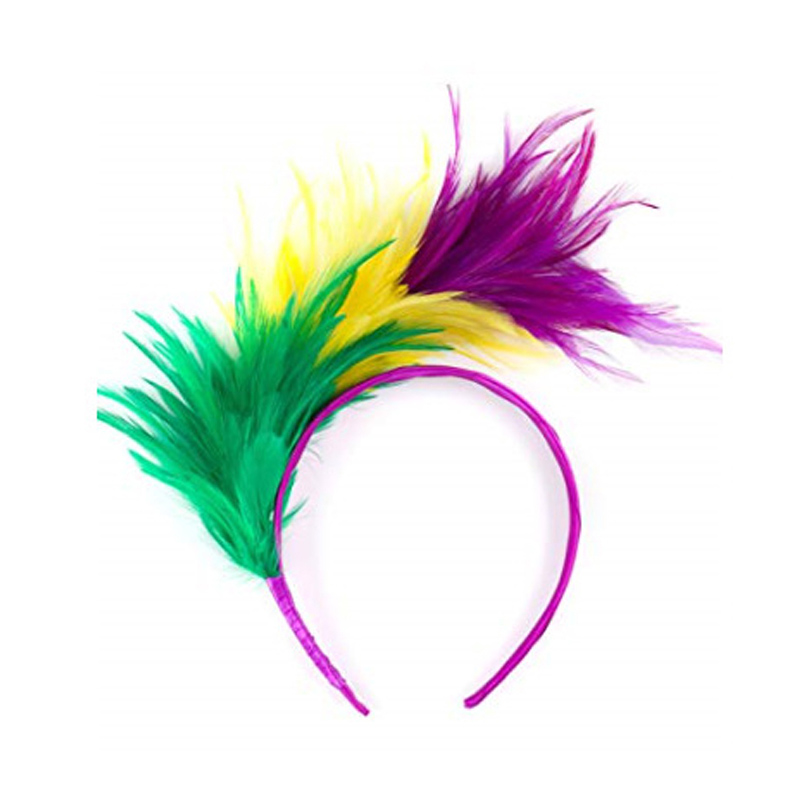 Karneval regnbåge fjäder pannband