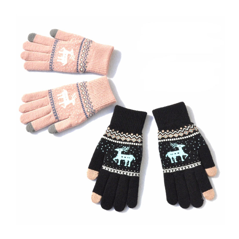 Kashmir borstade stickade handskar