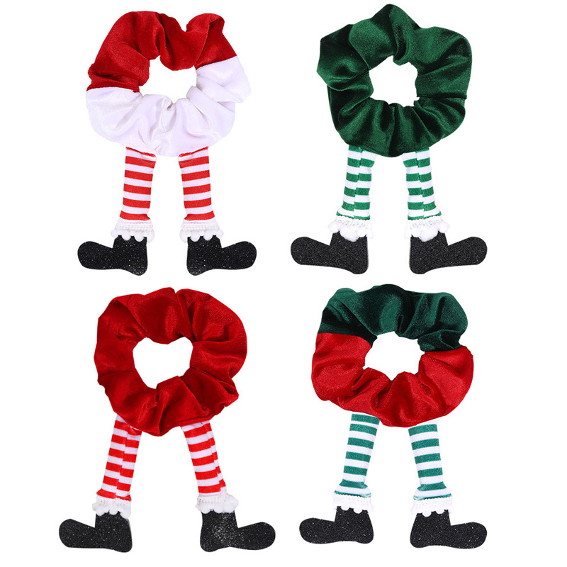 Jul Santa Claus Elk Velvet Hair Scrunchie