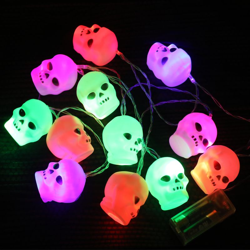 Färgglada inomhus 30 LED Ghost Halloween String Lights