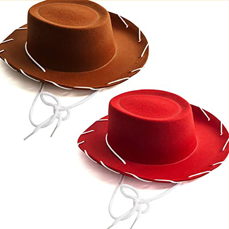 Cosplay spelar dress-up western jeanshatt
