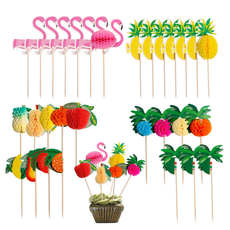 Kreativ frukt ananas frukt flamingo honungskaka halm