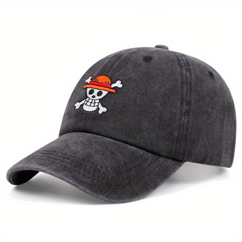 Gränsöverskridande Anime Skull Broderad Baseball Keps