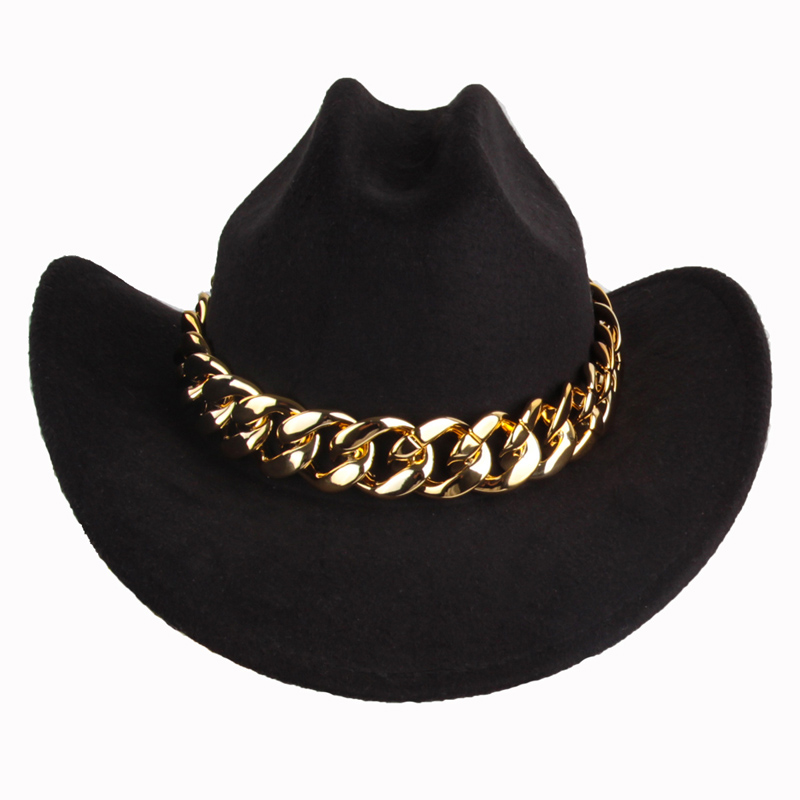 Modematchande Cowboyhatt med personlig kedja
