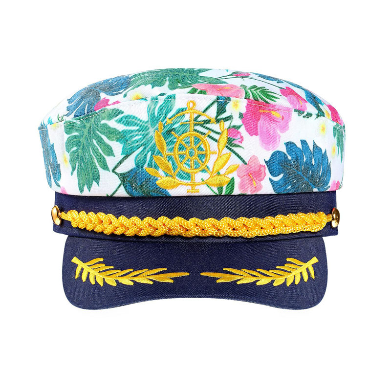 Fashionabla tryckta bladtrycksfest hatt