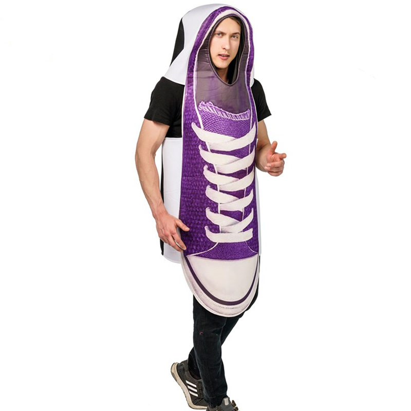 Rolig sko cosplay lila duk skobidräkt