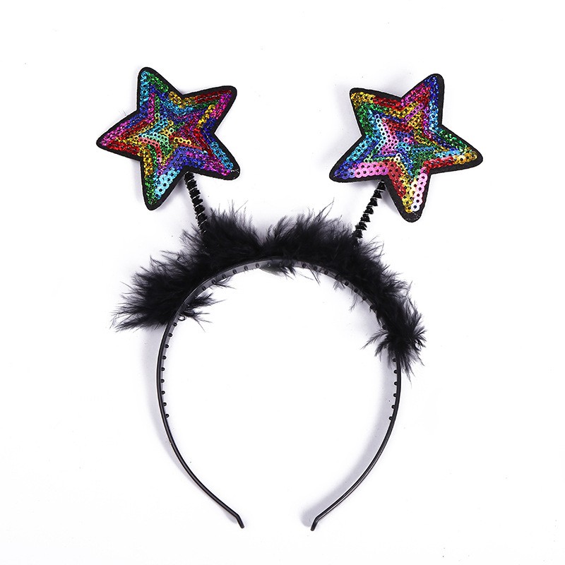 Girl Glitter Star Christmas Pannband Boppers Fancy Dress Accessory