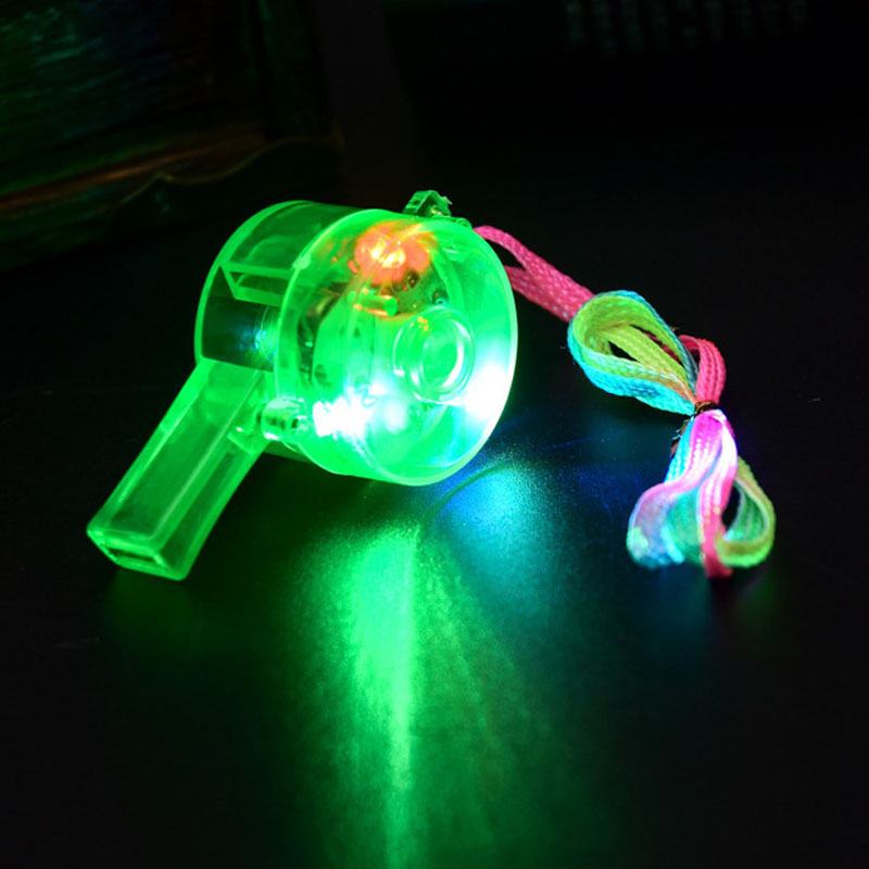 Glow Whistles Party Supplies LED Light up Whistle with Lanyard Halsband Färgglad Glow in the Dark Fun Party Favor