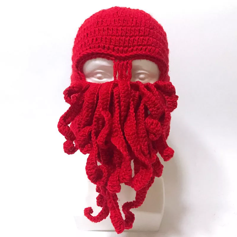 Halloween Balaclava Ski Mask Octopus Stickad Mössa