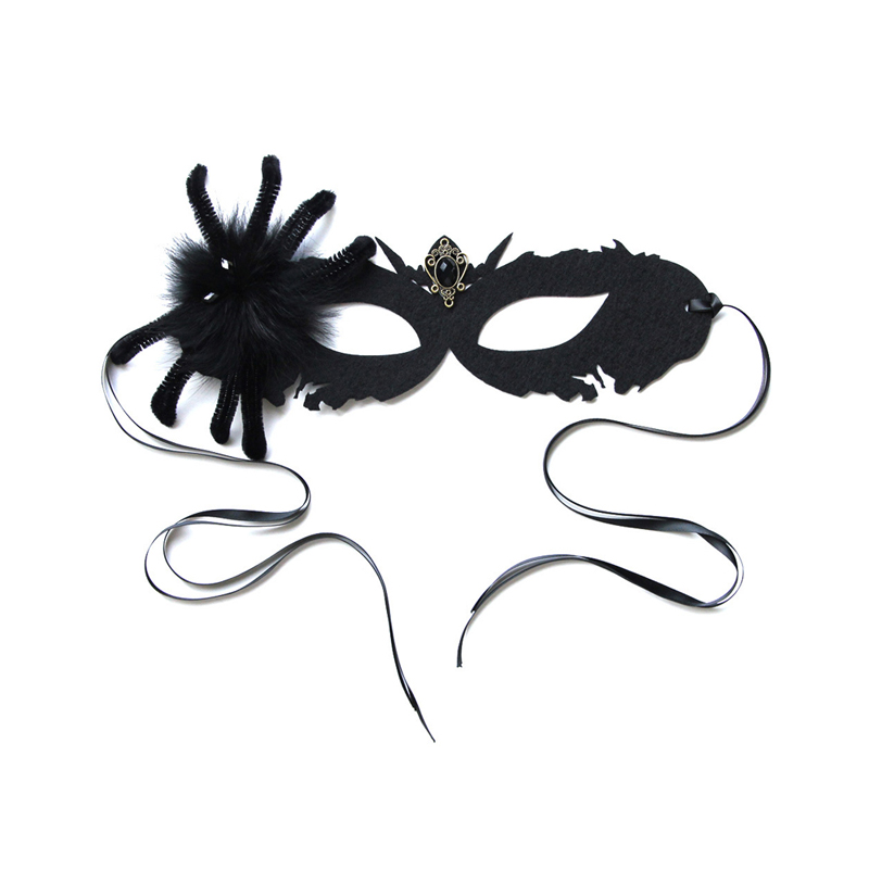 Halloween svart spindel dödsmask
