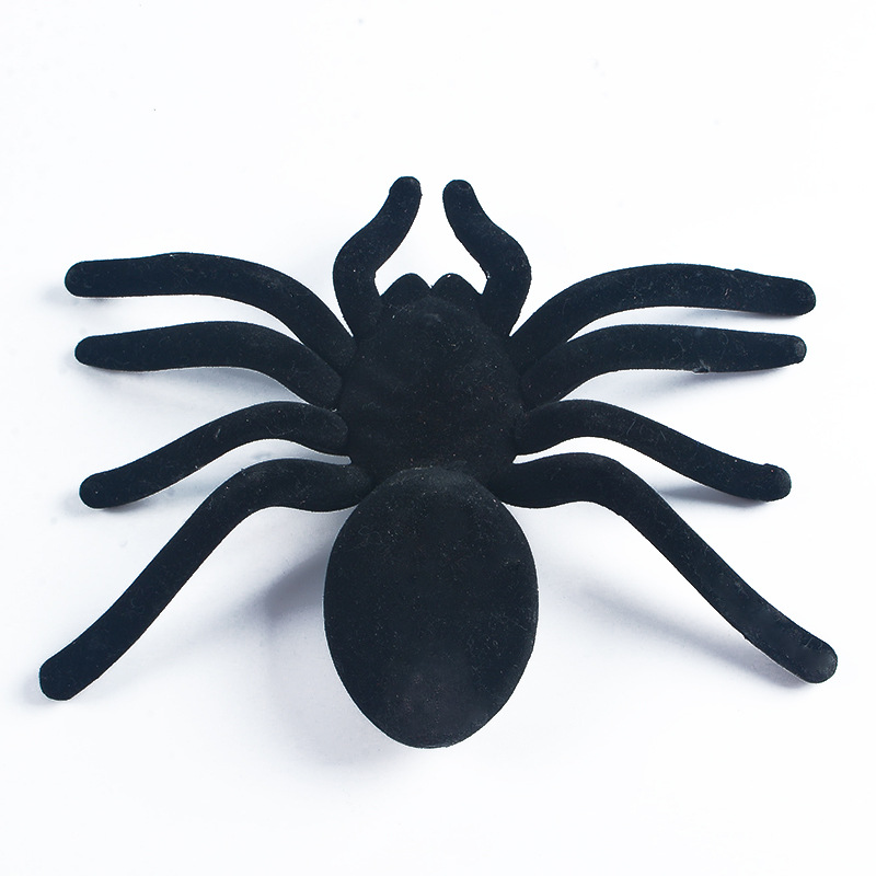 Halloween stor svart plysch spindel