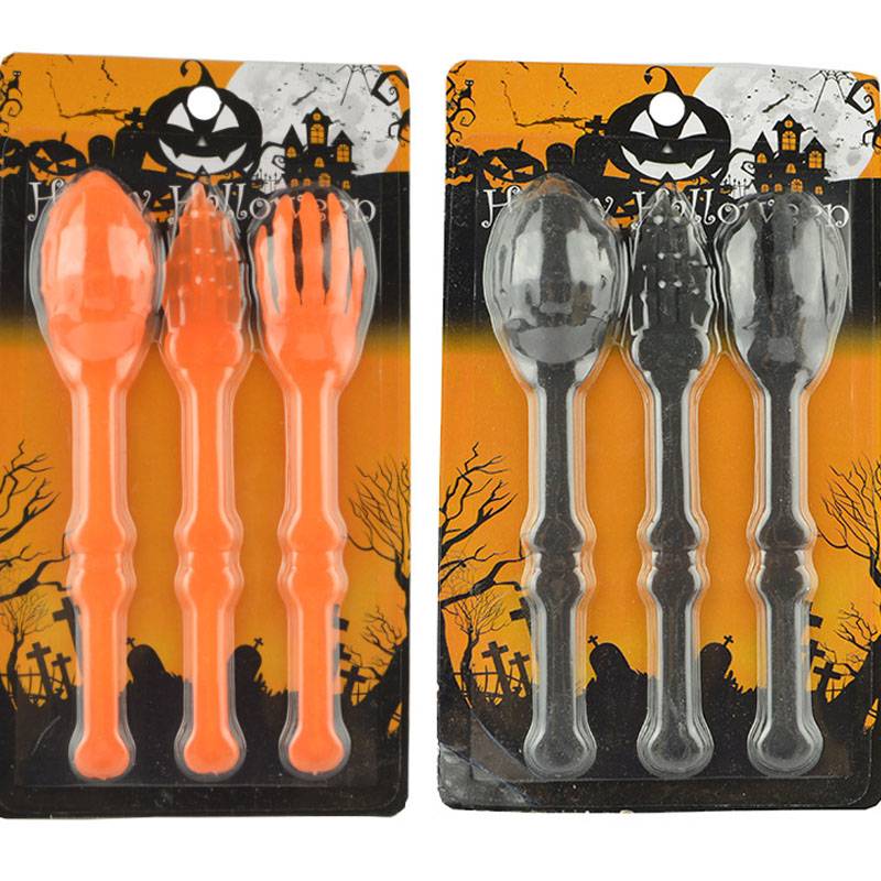 Halloweenfest 17cm plastskelettdesign servis