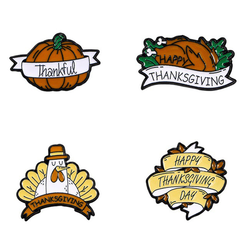 Glad Thanksgiving Day Fira Lapel Pin