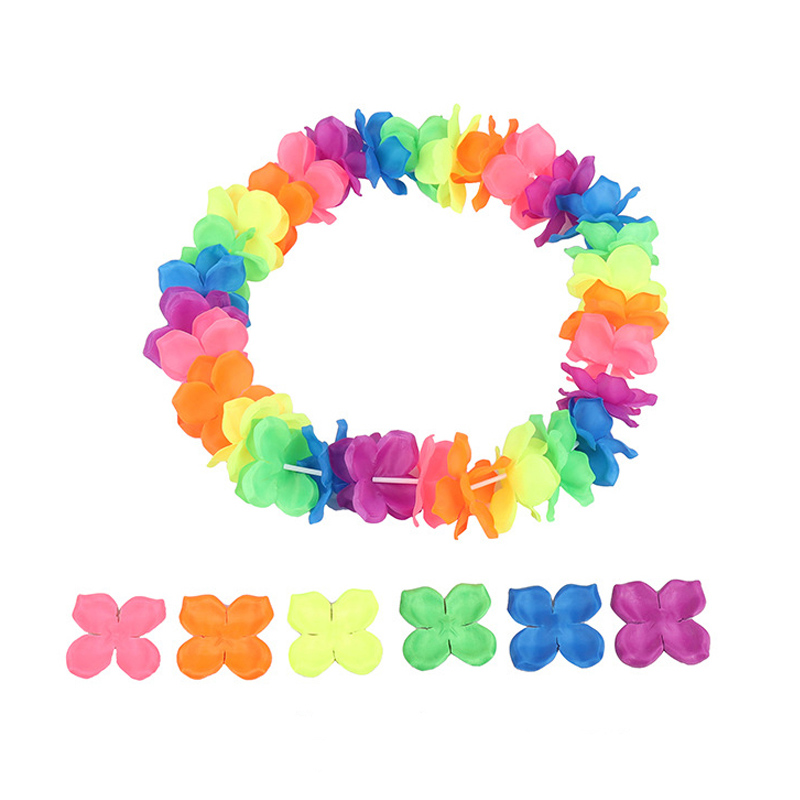 Hawaii Beach Pool Party Favor Rainbow Flower Neck Leis