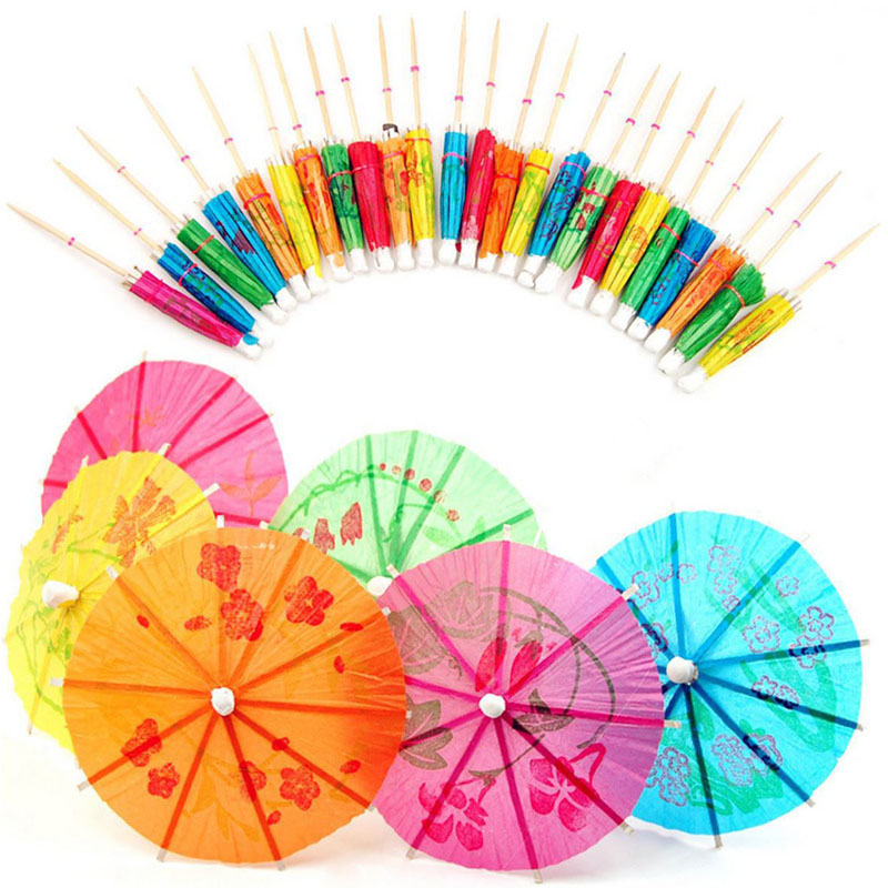 Hawaiian Tropical Parasol Mini Paraply Toothpicks