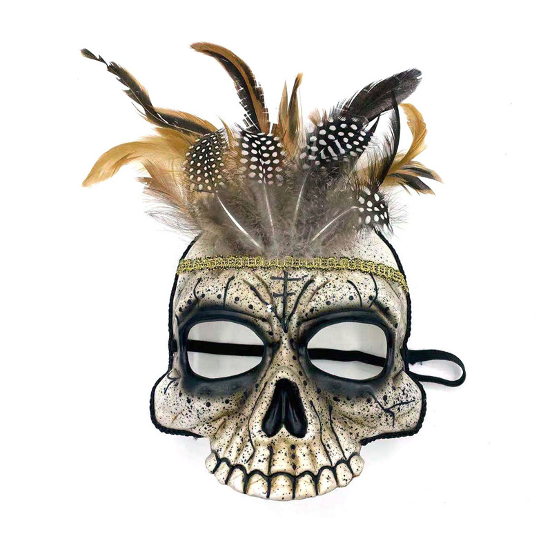 Indisk fjäder halloween läskig mask