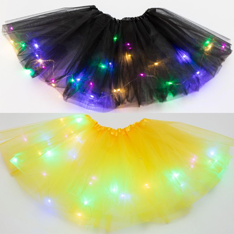 Tutu Kjol Princess balklänning Tulle Dancewear led Light Ballet