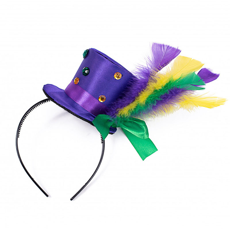 Mardi gras fjäder pannband för festdekoration