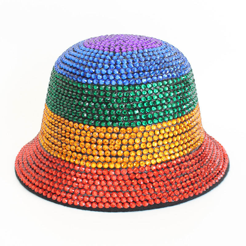 mardi gras strass lila grön guld hinkhatt