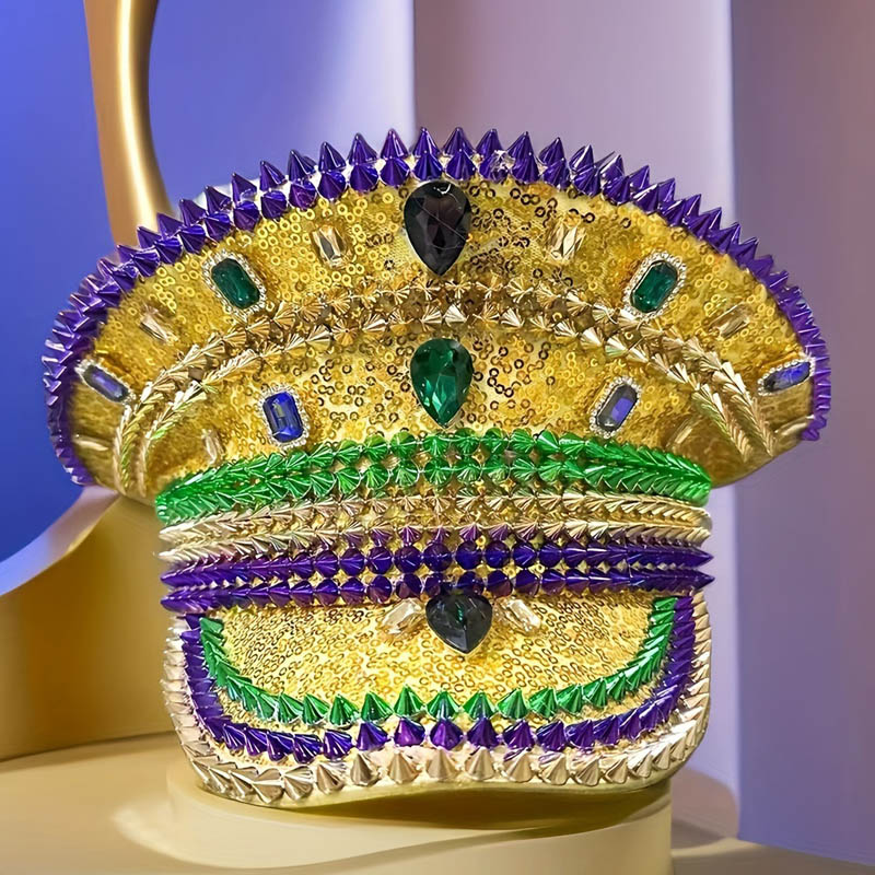 Mardi Gras diamanthatt med paljetter