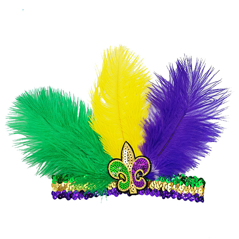 Mardi gras paljett pannband