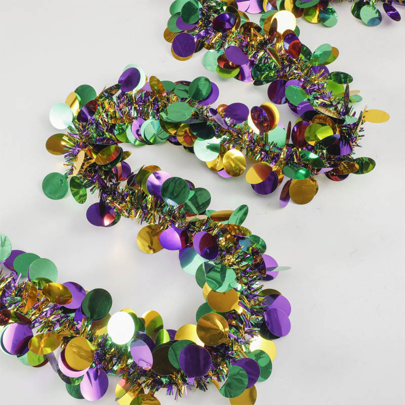 Mardi gras glitter krans hängande fransar girland