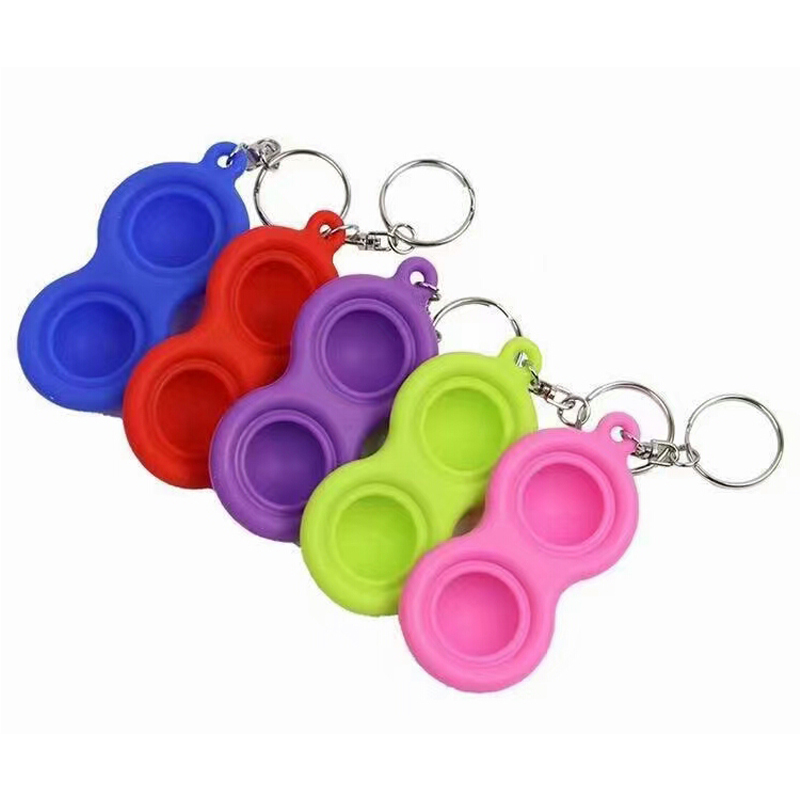 Mini silikon enkel gropar nyckelring fidget leksaker push pop bubbla fidget leksaker