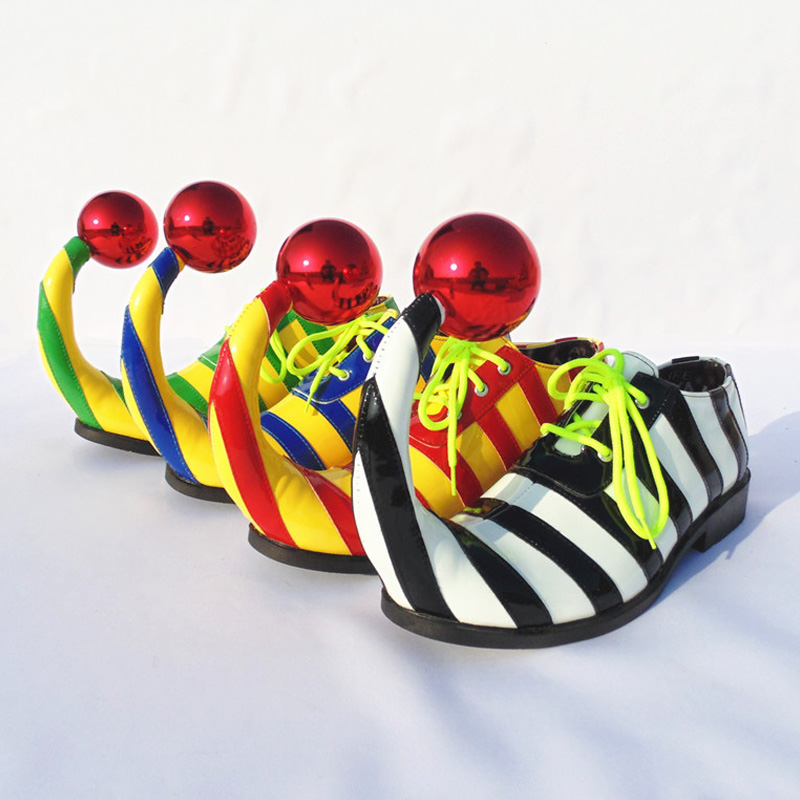 Nya färgade Clown Skor Festival Roliga Clown Dressing Supplies