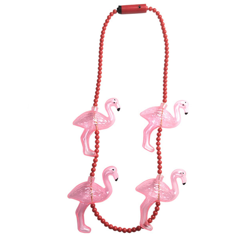 Pink Flamingo Party Supplies LED -blinkande halsband