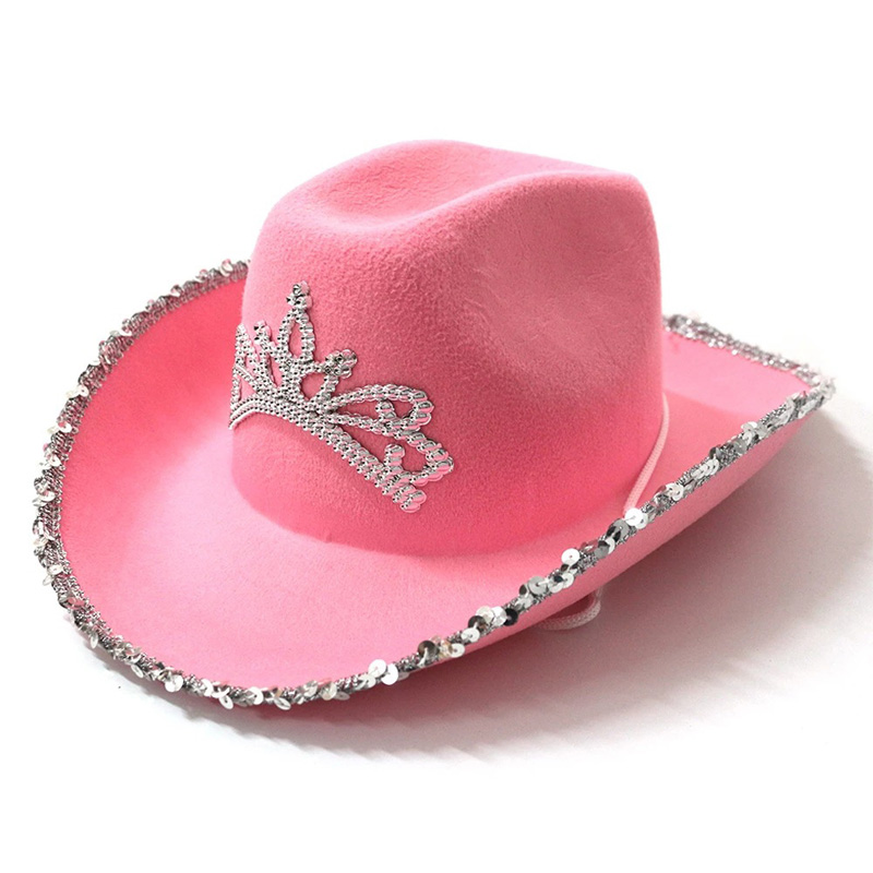 Rosa vit trasa solskyddsmedel cowboyhattar