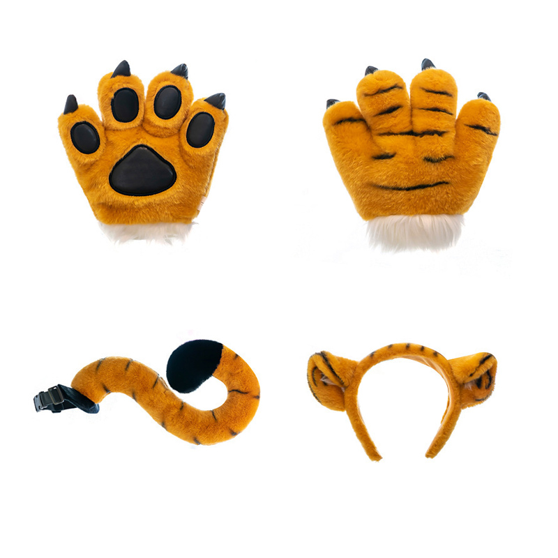 Plysch tiger tass fyllda svansleksaker