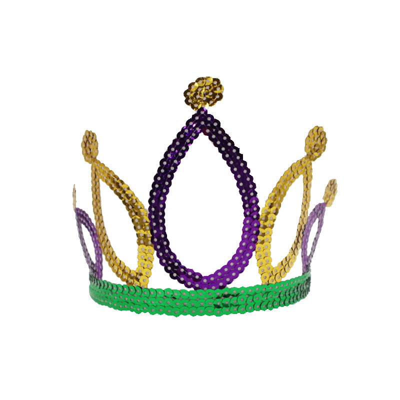 Paljett Tiara Carnival Party Pannband Girl Costume Crown