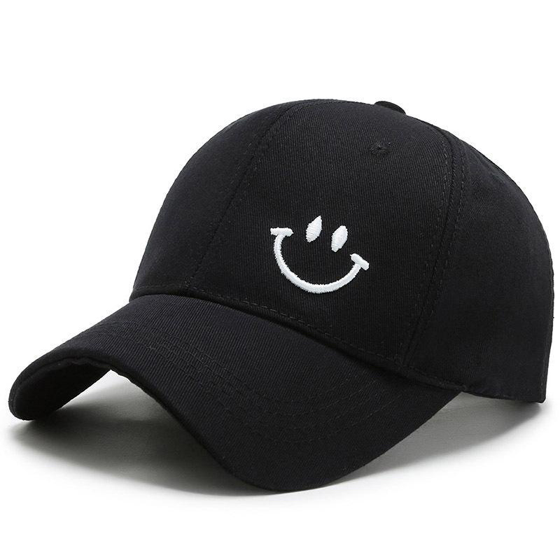 smile face unisex 6 panel justerbar sport billig baseball hatt keps