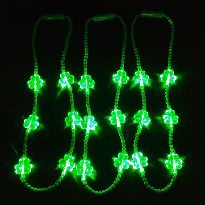 St Patrick's Day LED Shamrock halsband