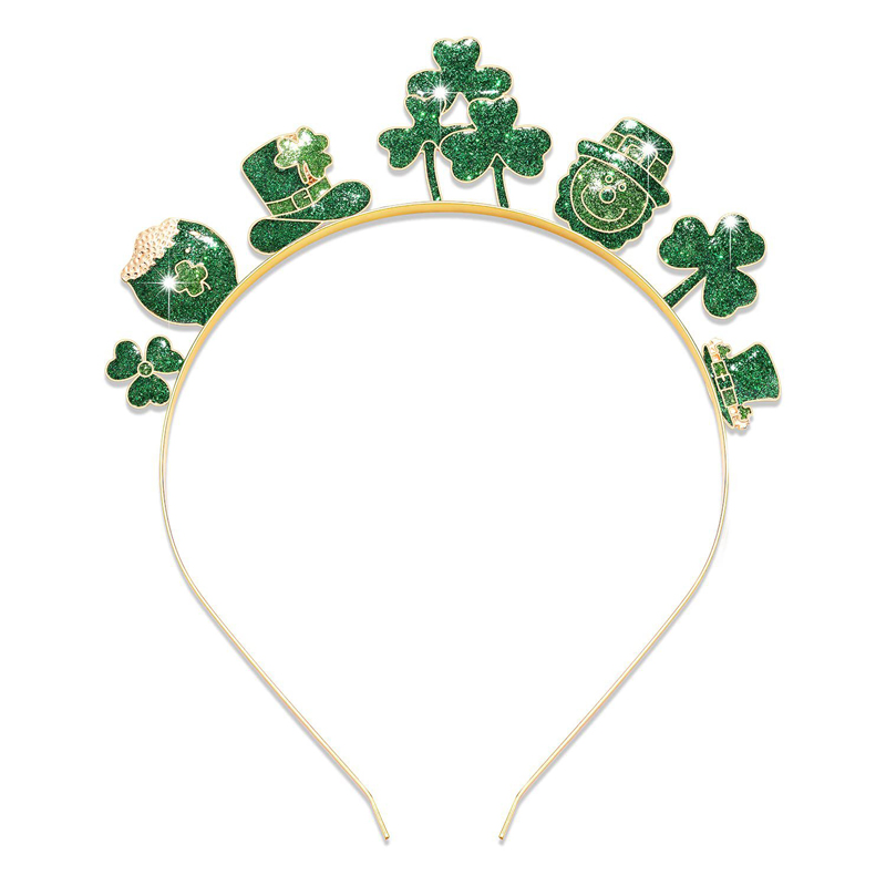 St.Patricks Day Pannband Grön Lucky Hairband Hoop Accessoarer