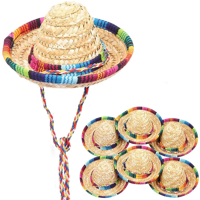 Pet Justerbart Spänne Multicolor Pet Halm Hund Cat Hat