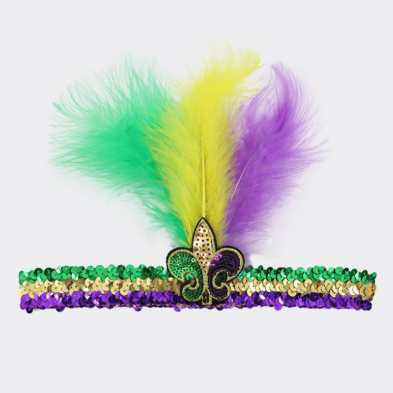 Mardi Gras Apparel Festival Paljett Hårband