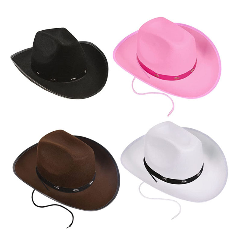 Rosa sidenband Cowboy Hattar Party Cowgirl Hattar