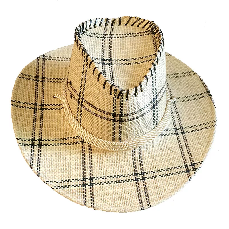 Man Bred Brätte Rush gräs Beach Straw Hat