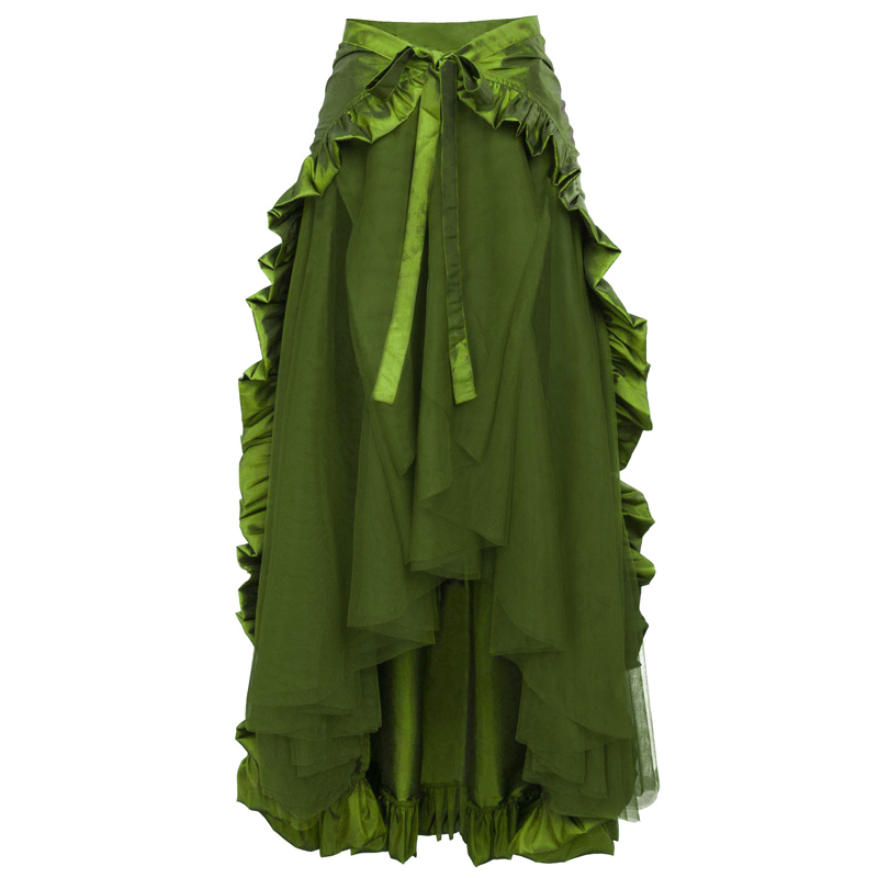 Kvinnors steampunk gotisk wrap kjol viktoriansk