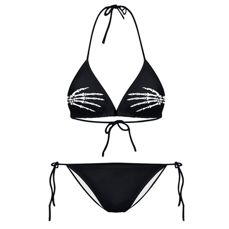 Kvinnor Sexig tvådelar bikini hög midja thong bikini